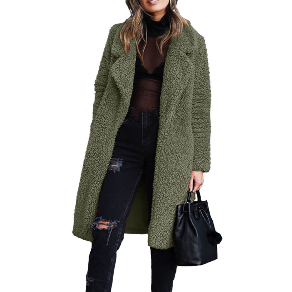 Women's Autumn Warm Winter Coat Woman Thick Faux Fur Coat Ladies Solid Oversized Teddy Jacket Female Casual Plush Long Coat Outwear 220927