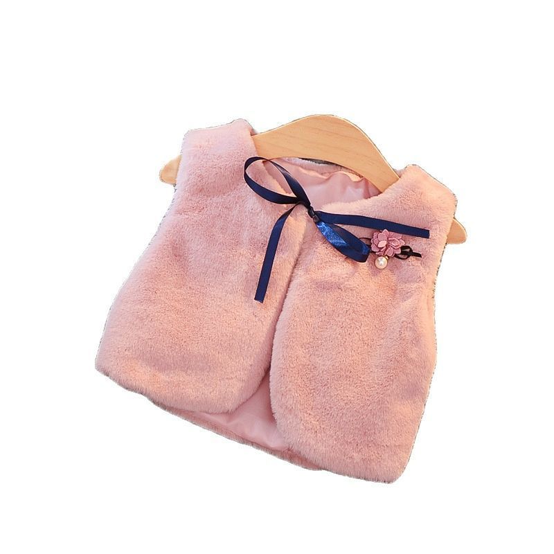 Waistcoat Fashion Winter Vest Fur Baby Waistcoat Kids Jackets for Girls Children Clothes Fur Jacket Sleeveless Vest Toddler Clothes 220927