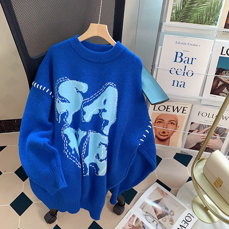 Womens Sweaters LQ SONGYI High Quality Autumn Winter Oversized Pullover Letter Harajuku Sweater Women O Neck Loose Knitted Jumpers 220923