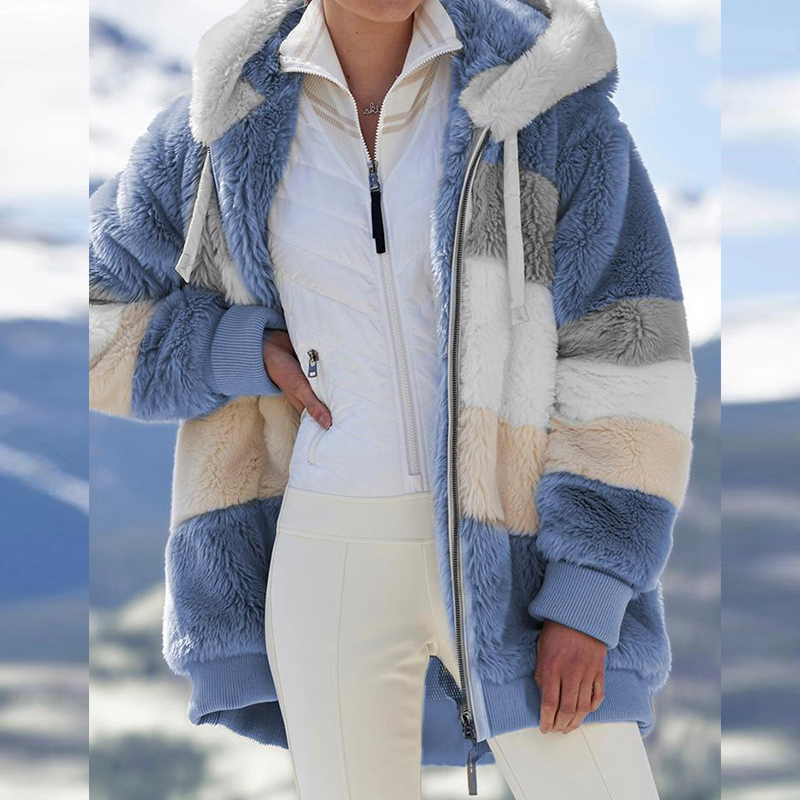 Women's Fur Faux Womens Winter Coats Warm Thick Hooded Jacket Woman Overcoat Plus Size Long Casual Fleece Cold Outwear Clothes 220927