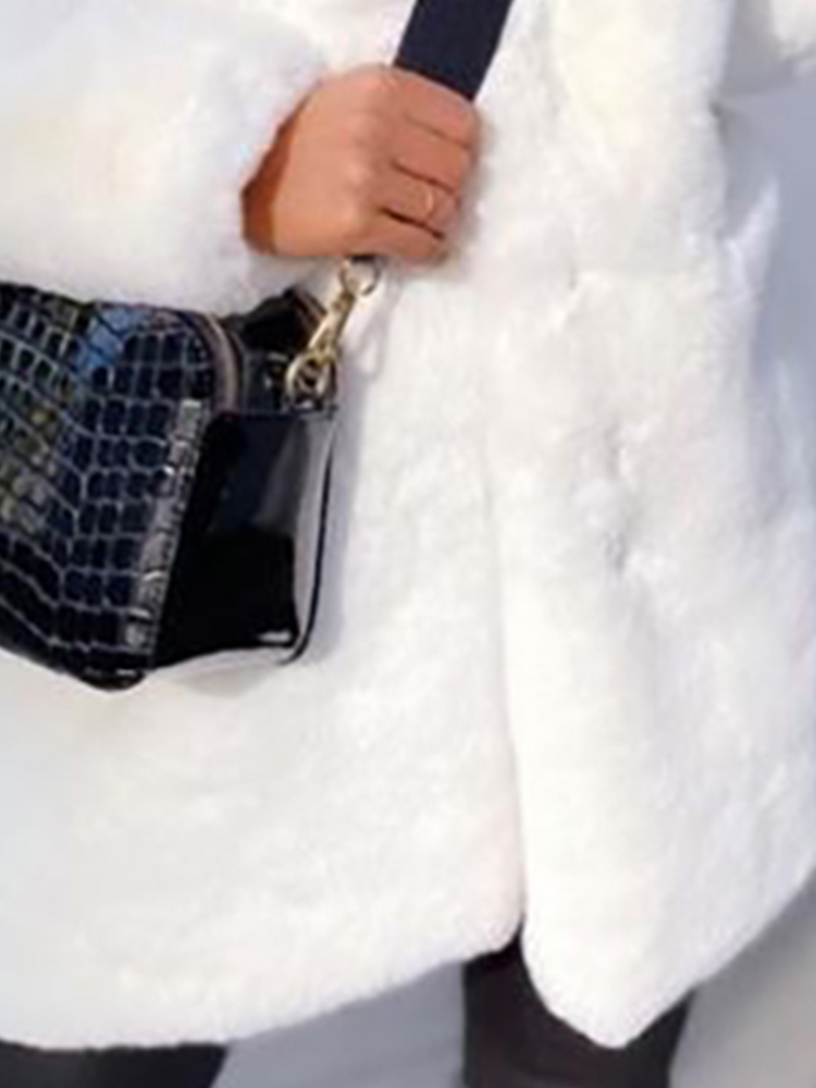 Womens Fur Faux Fur Lautaro Winter Loose Casual Warm Thick Soft White Faux Fur Coat Women Lapel Long Sleeve Black Fluffy Furry Jacket 4xl 5xl 220927
