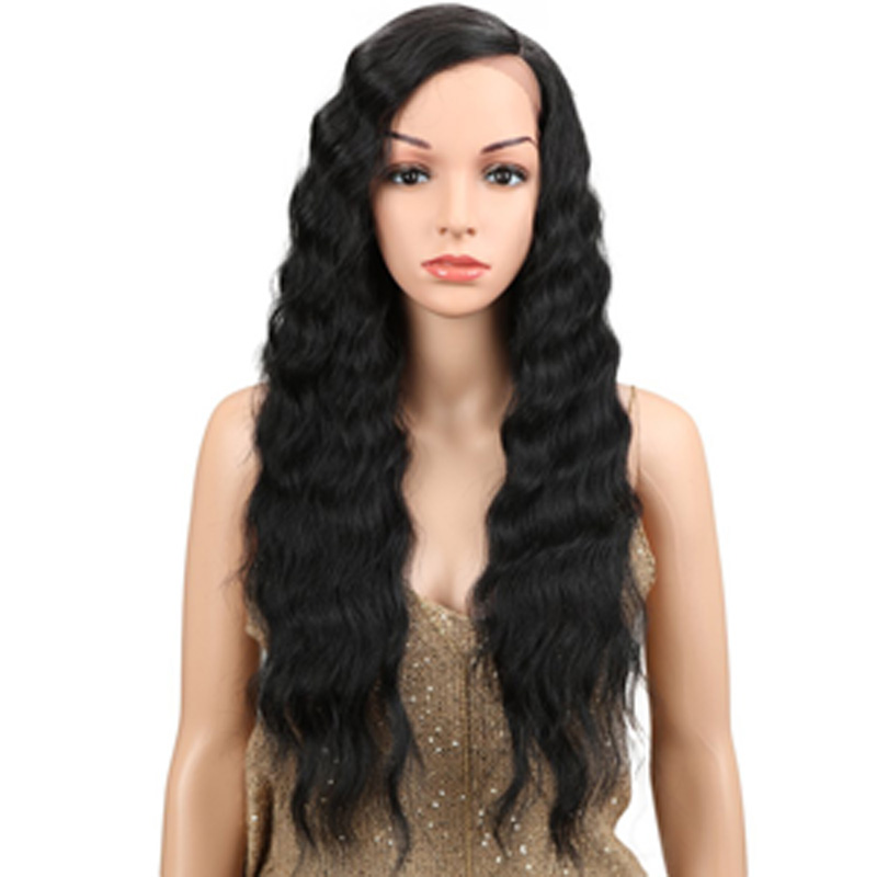 Beautiful Long Kinky Curly Synthetic Hair wig for Women Brown Wave Ombre Wigs