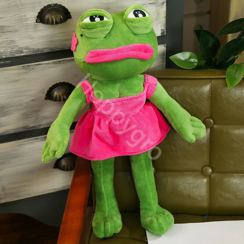 Plush Dolls 45cm Sad Frog Toy Soft Stuffed Pillow Magic Expression Pepe The Animal Doll Birthday GIfts For Kids 220924