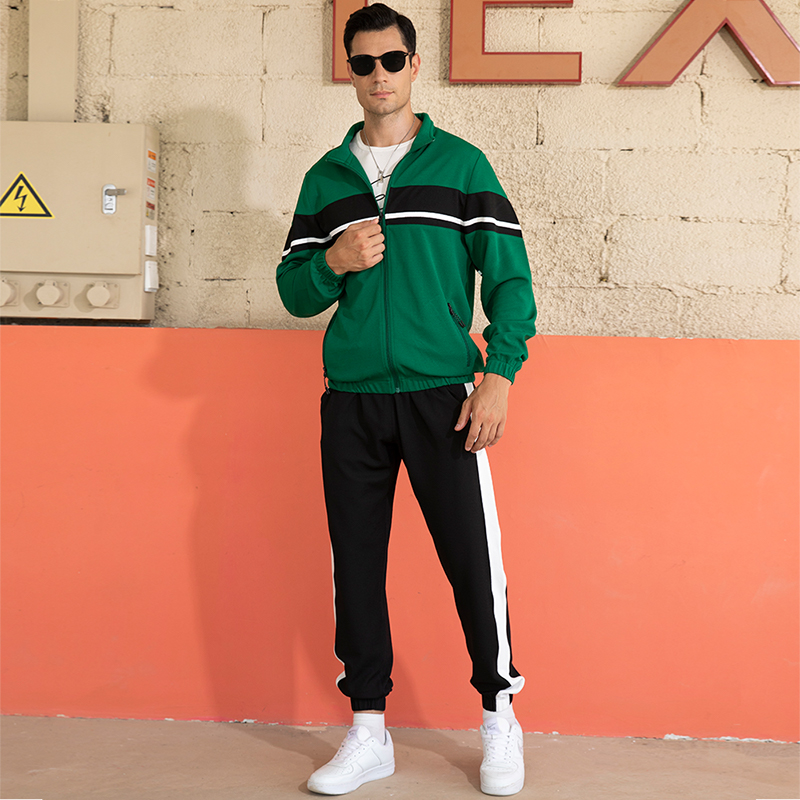 2022 New Men Casual Set Jacket Sweatpants Two Piece Outfits Sets Autumn Fleece Men's Sports Tracksuit Fashion Streetwear US Size