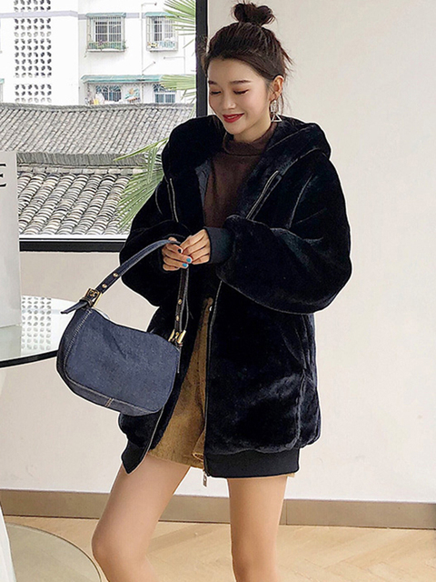 Women's Fur Faux Lautaro Winter Fluffy Warm Soft White Oversized Jacket Women Long Sleeve Black Zip Up Sweatshirt Korean Hoodie 220927
