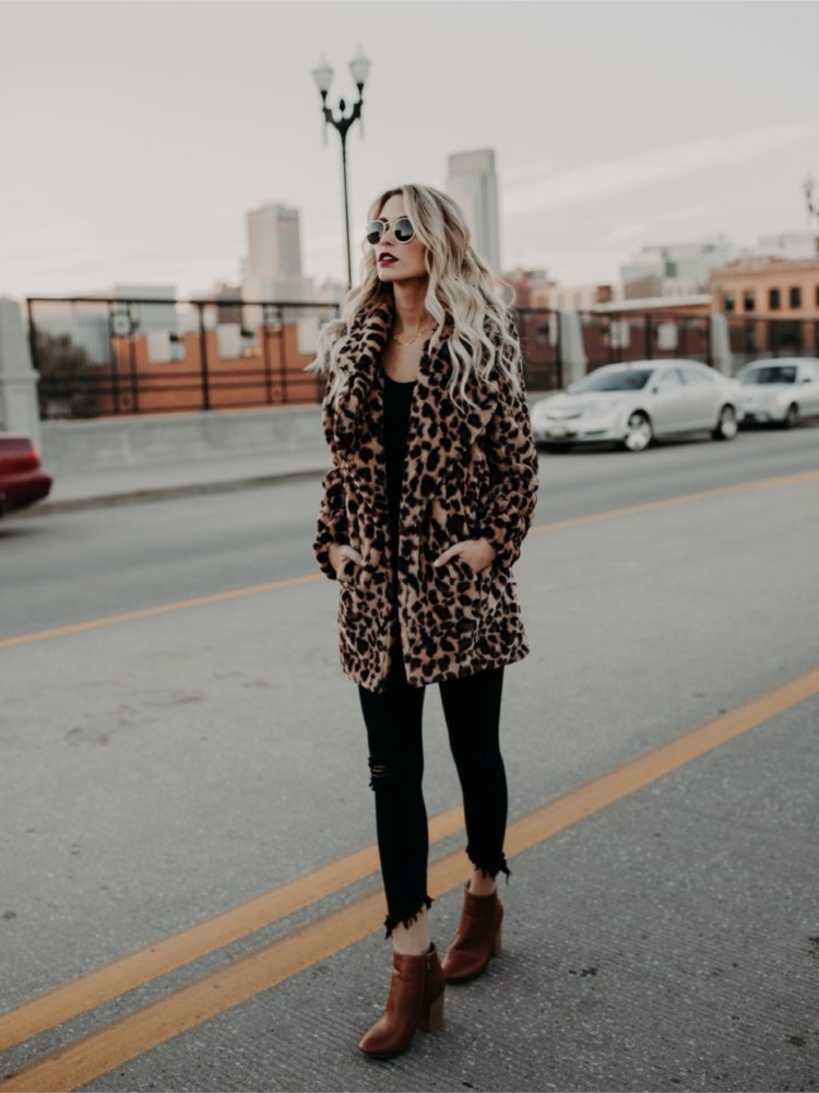 Women's Fur Faux Women Winter Coats Vintage Leopard Female Loose Warm Casual Street Lady Animal Print Thick Outwears 220927