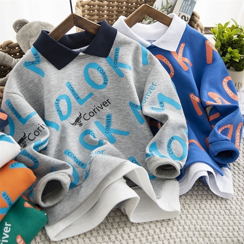 Pullover Toddler Baby hoodie Girls Fashion Sweatshirts Kids Boys Long Sleeve Cartoon Tees Children Letter Print Cute Outerwear 220924