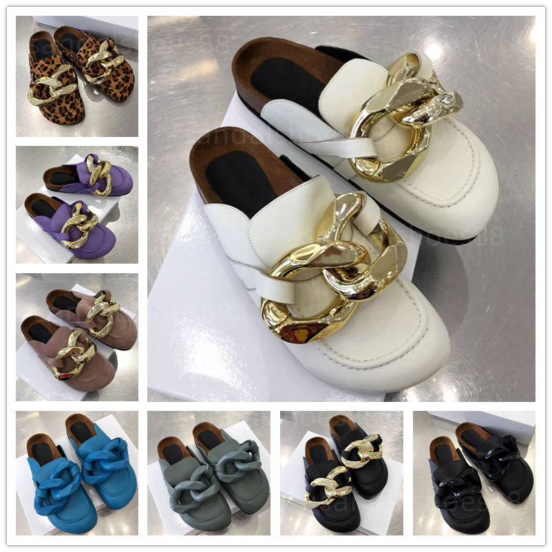 Leather Chain Loafer Mules Cork Slippers Designer Shoes Womens Leopard Print Sandals Mule Black White Platform Flat Wood Sole Sandal Loafers Sandalshoes
Leather Chain Loafer Mules Cork Slippers Designer Shoes Womens Leopard Print Sandals Mule Black White Platform Flat Wood Sole Sandal Loafers Sandalshoes