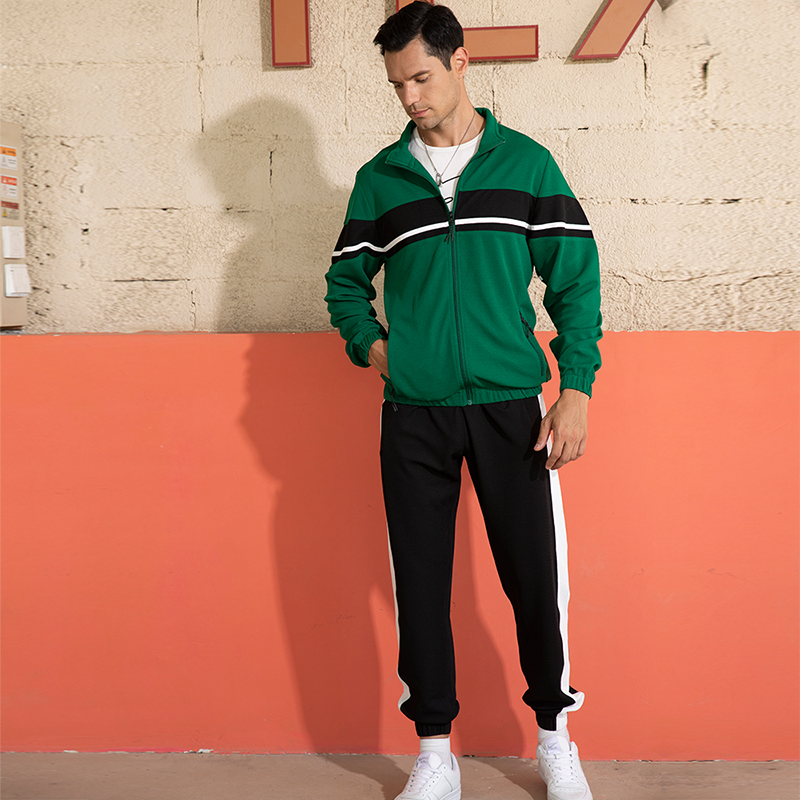 2022 New Men Casual Set Jacket Sweatpants Two Piece Outfits Sets Autumn Fleece Men's Sports Tracksuit Fashion Streetwear US Size