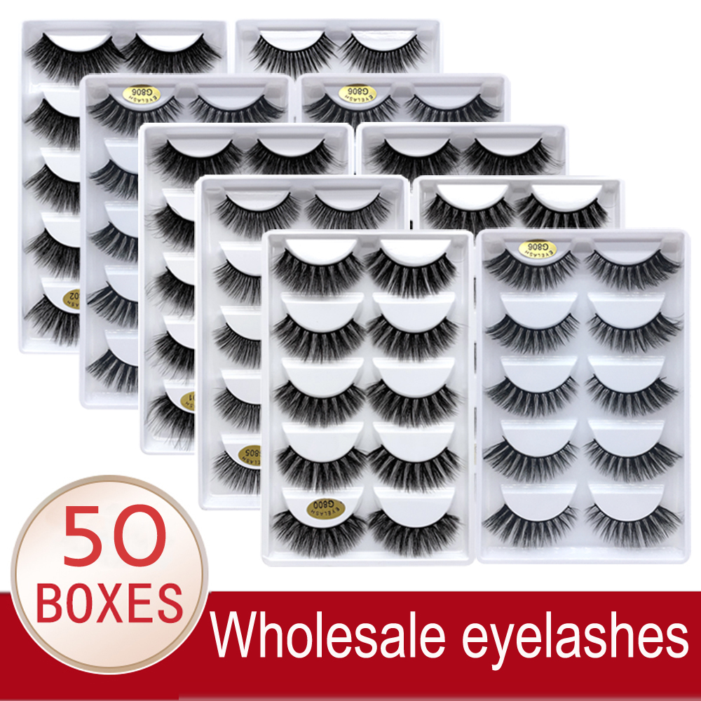 False Eyelashes Wholesale Eyelashes 203050 Boxes 5 Pairs 3D Mink Lashes Natural False Eyelashes Soft makeup Eye Lashes cilios g806 g800 220927