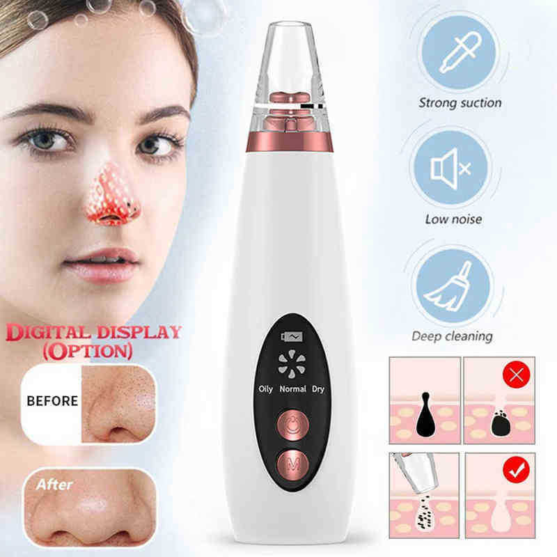 Usb Charge Blackhead Black Dot Remover Face Pore Vacuum Skin Care Acne Cleaner Pimple Removal Suction Tools 220516