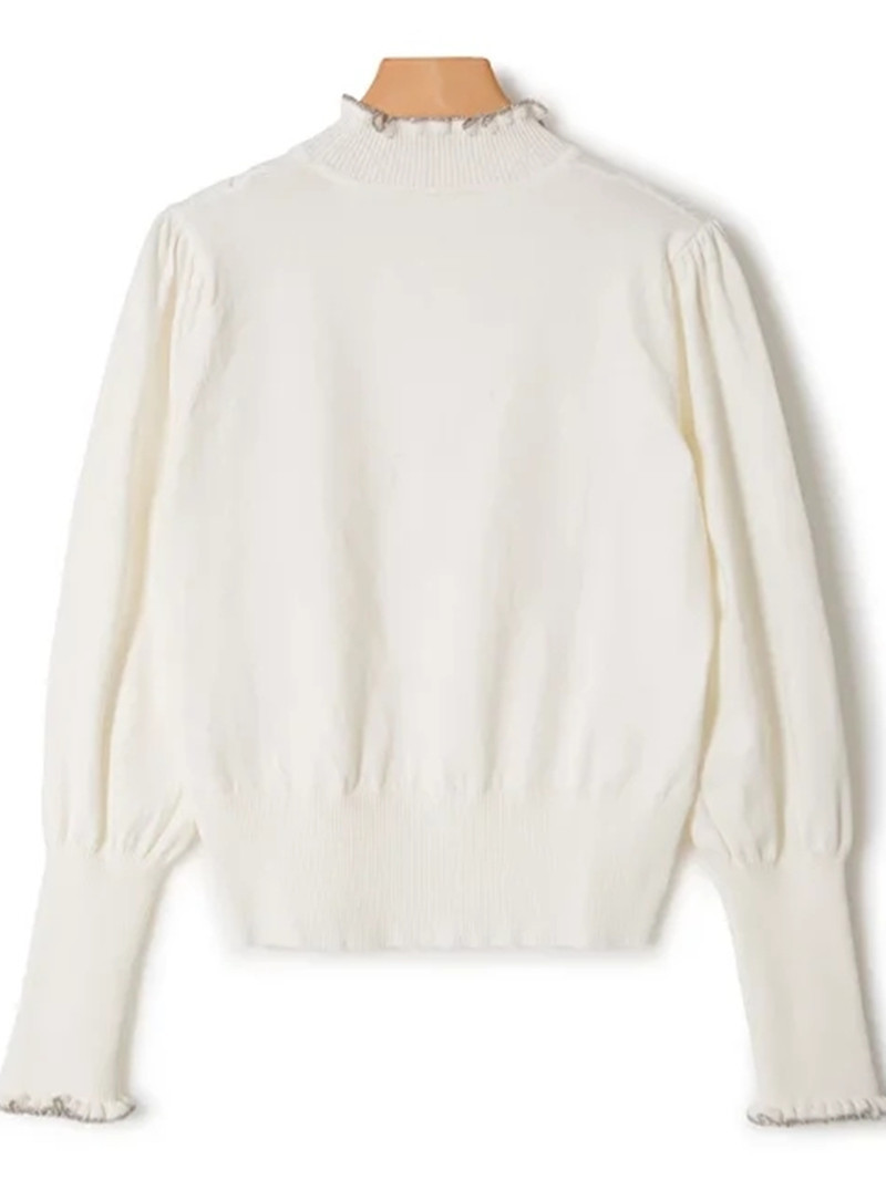 Womens Sweaters Womens Flower Jacquard Knit Sweater Ladies Wool Blend Long Sleeve ONeck Knit 2 Colors Pullover Top Autumn and Winter 220923