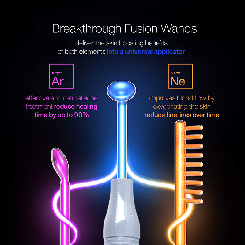 Face Massager High Frequency Electrode Nozzle Attachment 4 Pcs Glass Tubes Red light Neon Violet Argon Blue light mixing Face Skin Care 220926