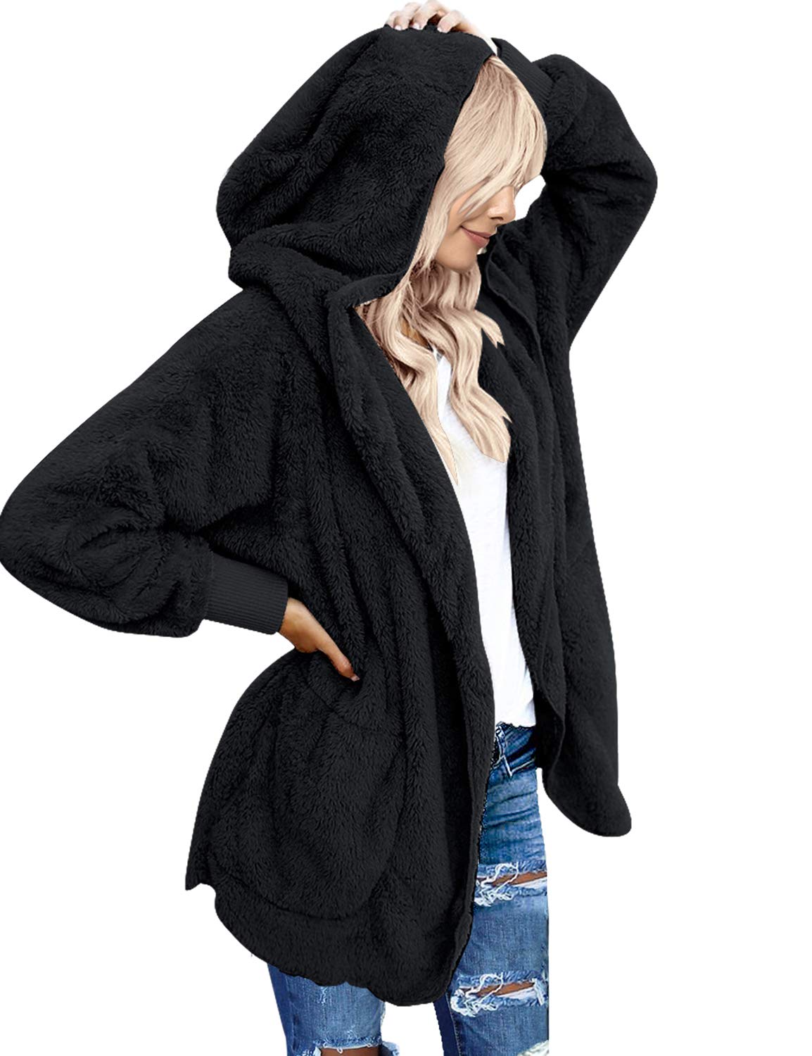 Women's Oversized Jackets Open Front Hooded Draped Pockets Cardigan Coat, Light green
Women's Oversized Jackets Open Front Hooded Draped Pockets Cardigan Coat, Light green