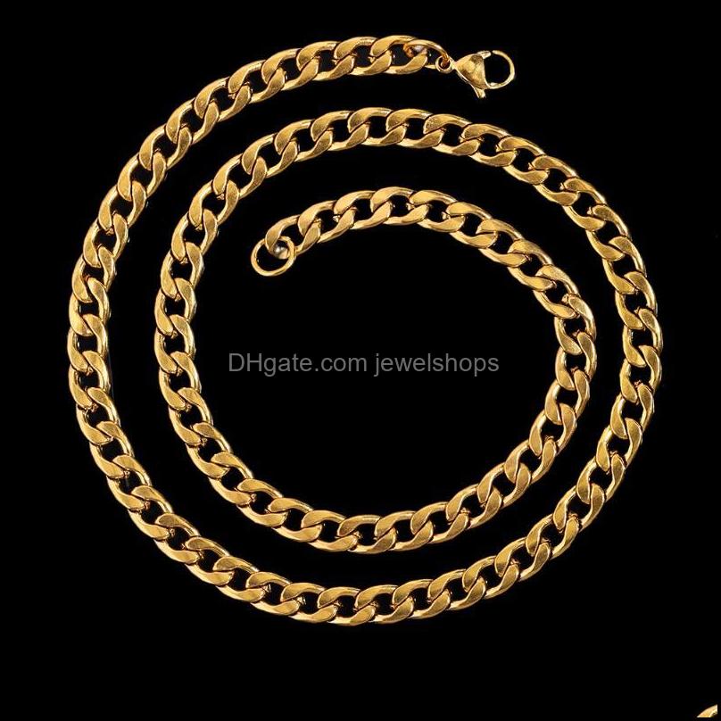 Chains Chains Bling Men Women Iced Out Chain Necklace Cuban Link Cz Tennis Stainless Steel Rope Choker Necklaces Jewelrych Jewelshops Dhsgv