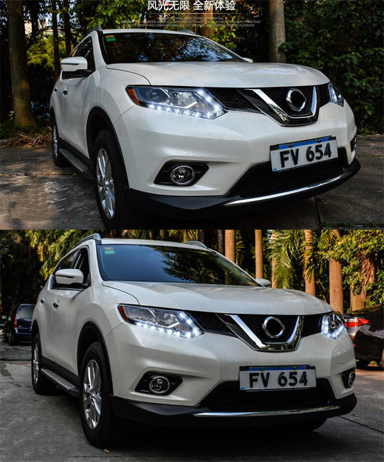 Car Lights For X-Trail Xtrail 20 14-20 16 LED Auto Headlight Assembly Upgrade High Configure Bicofal Lens Tears Eye Design Lamp