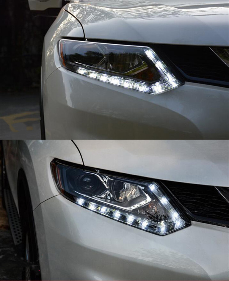 Car Lights For X-Trail Xtrail 20 14-20 16 LED Auto Headlight Assembly Upgrade High Configure Bicofal Lens Tears Eye Design Lamp