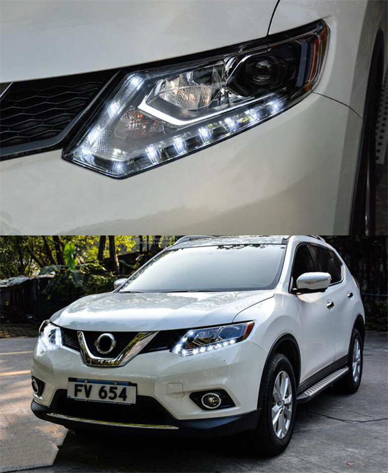 Car Lights For X-Trail Xtrail 20 14-20 16 LED Auto Headlight Assembly Upgrade High Configure Bicofal Lens Tears Eye Design Lamp