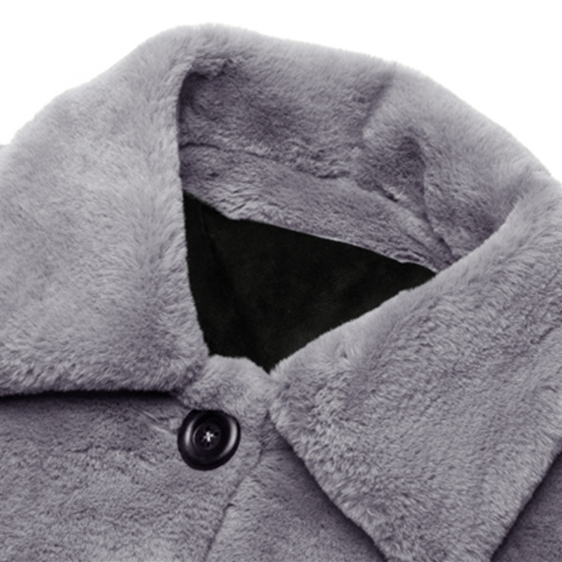 Womens Fur Faux Fur Nerazzurri Oversized warm soft furry faux fur coats for women long sleeve buttons Gray fluffy jacket Winter clothes women 220927