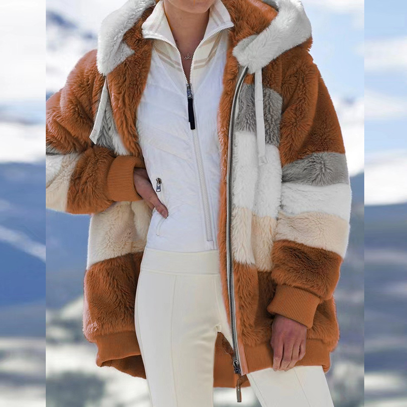 Women's Fur Faux Womens Winter Coats Warm Thick Hooded Jacket Woman Overcoat Plus Size Long Casual Fleece Cold Outwear Clothes 220927