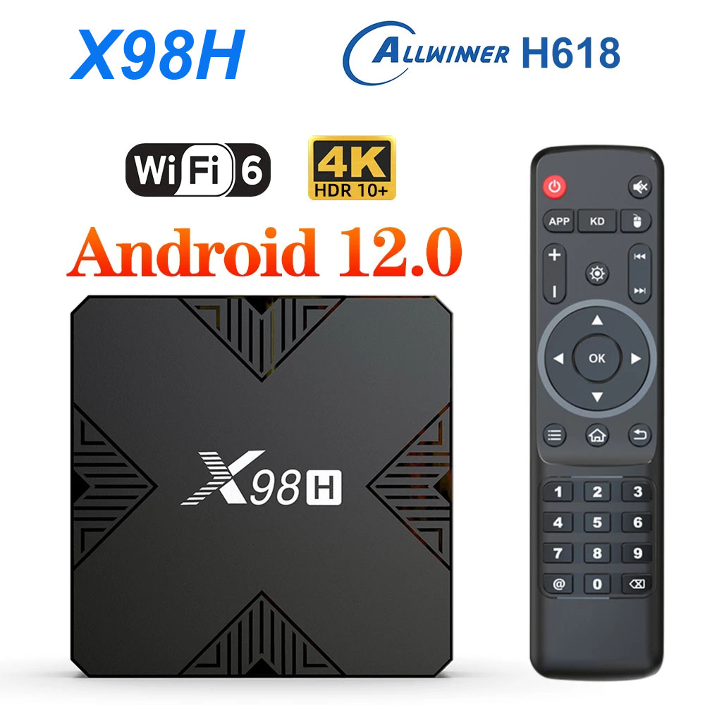 X98H Smart TV Box Android 12 Allwinner H618 Quad Core Cortex A53 Support 4K Wifi6 Set Top Box
X98H Smart TV Box Android 12 Allwinner H618 Quad Core Cortex A53 Support 4K Wifi6 Set Top Box