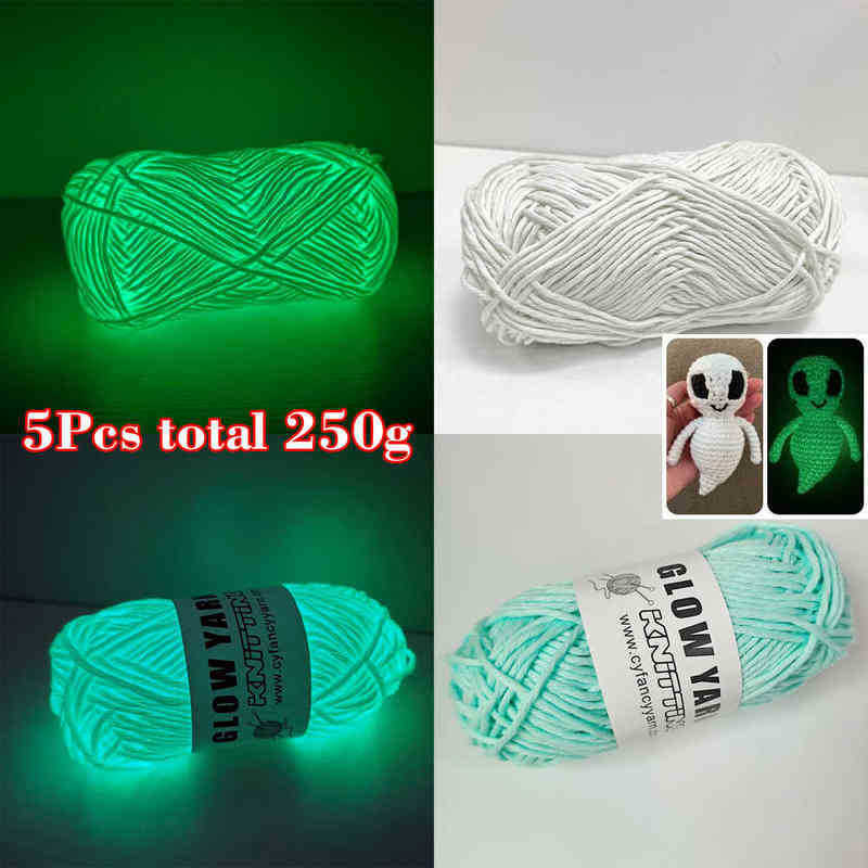 5pcs total 250g Yarn Glow in the Dark to crochet Polyester Luminous Yarn 25mm for Hand Knitting Carpet Sweater shoe Hat J220810, Medium green
5pcs total 250g Yarn Glow in the Dark to crochet Polyester Luminous Yarn 25mm for Hand Knitting Carpet Sweater shoe Hat J220810, Medium green