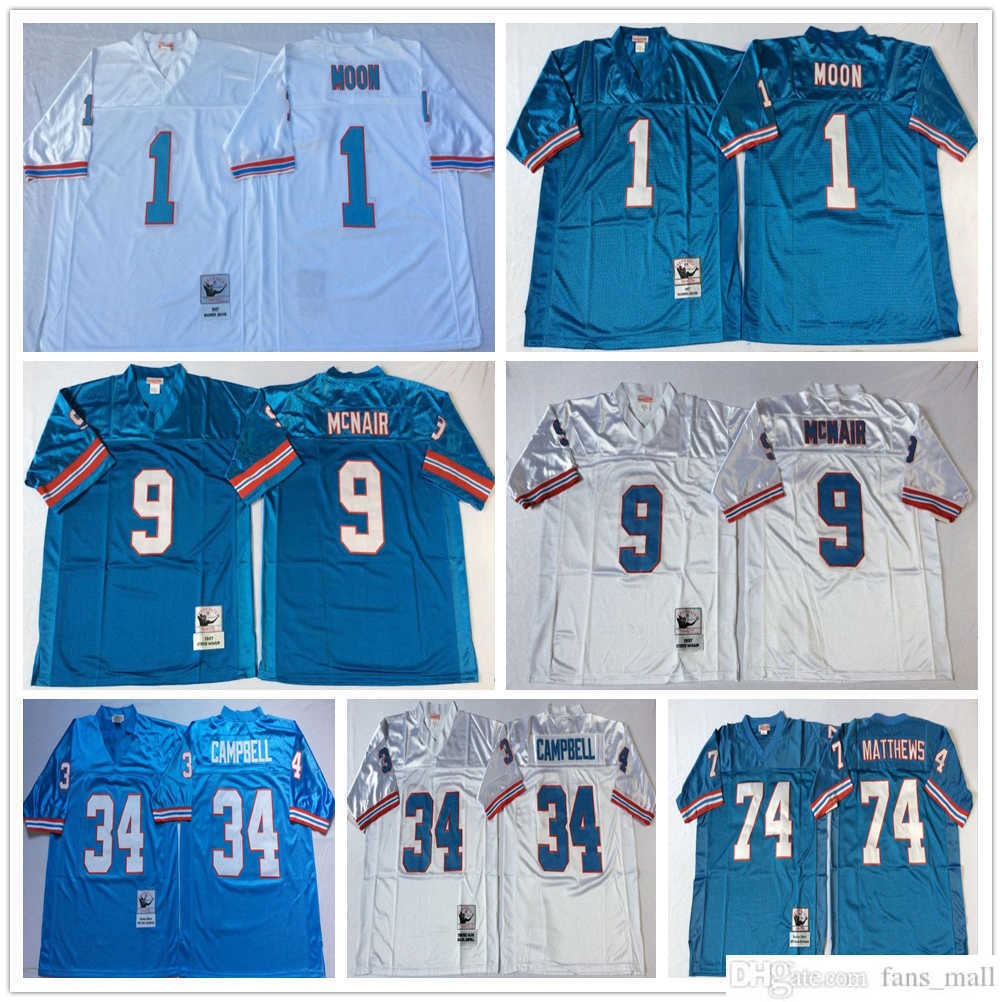 Mitchell and Ness Vintage Football 9 Steve McNair Jerseys Stitched 1 Warren Moon 34 Earl Campbell 74 Bruce Matthews Jersey Man S-XXXL Blue White, Same as picture
Mitchell and Ness Vintage Football 9 Steve McNair Jerseys Stitched 1 Warren Moon 34 Earl Campbell 74 Bruce Matthews Jersey Man S-XXXL Blue White, Same as picture