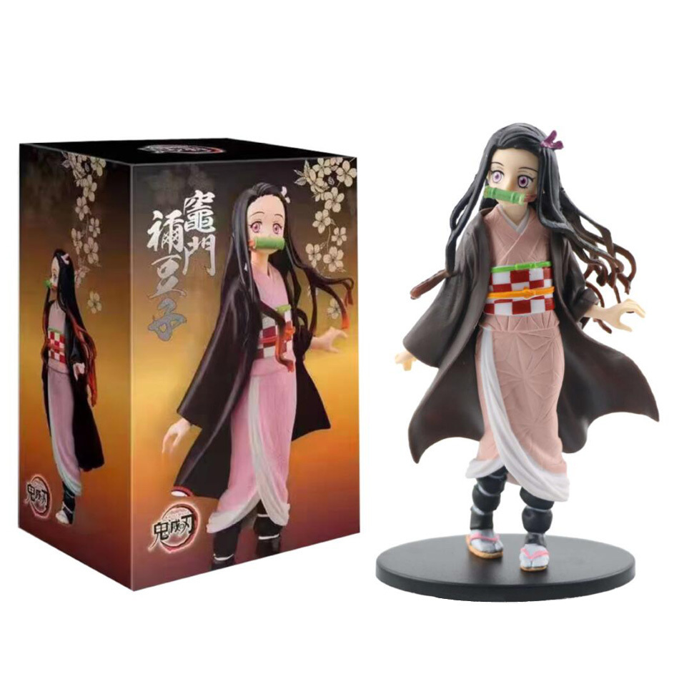 Anime Manga Anime 16CM Demon Slayer Kimetsu no Yaiba figure Kamado Tanjirou Action Figure Agatsuma Zenitsu Nezuko Warrior PVC Model Toys 220923