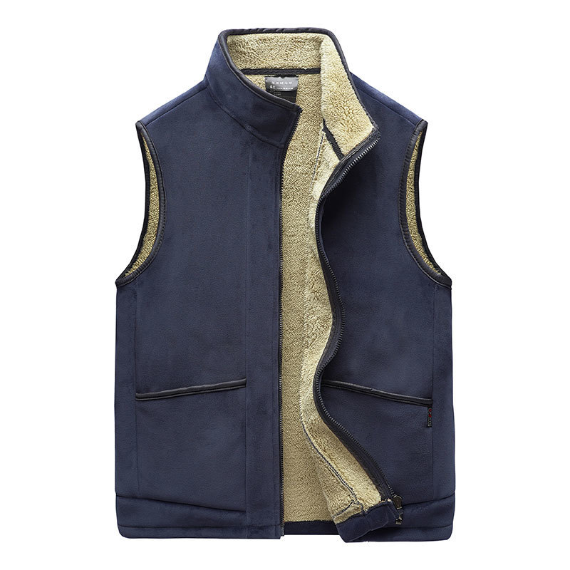 Men s Vests Autumn and Winter Men Thick Warm Coat Fashion Casual Plus Velvet Male Sleeveless Zipper Clothes 5XL 220926