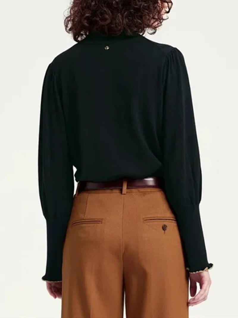 Womens Sweaters Womens Flower Jacquard Knit Sweater Ladies Wool Blend Long Sleeve ONeck Knit 2 Colors Pullover Top Autumn and Winter 220923