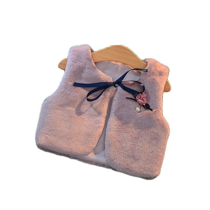 Waistcoat Fashion Winter Vest Fur Baby Waistcoat Kids Jackets for Girls Children Clothes Fur Jacket Sleeveless Vest Toddler Clothes 220927