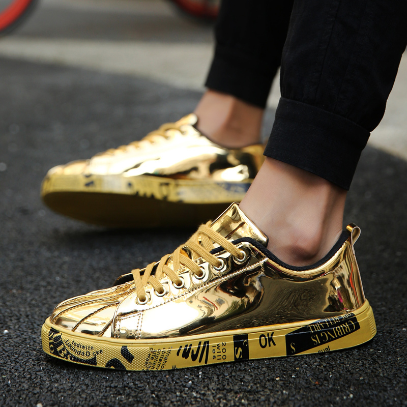 Dress Shoes KLYWOO Unisex Gold Trend Sneakers For Men Hip Hop Casual s Tennis Big Size46 Sports Running Travel 220924