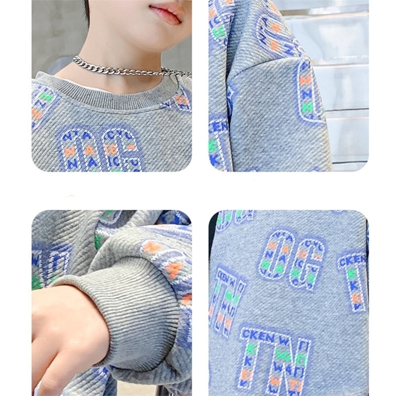 Pullover Children s Spring Autumn Fashion Print Top Sweatshirt Cotton Kids Loose Casual Korean Teen Boys Clothes Age 4 To 14Year 220924