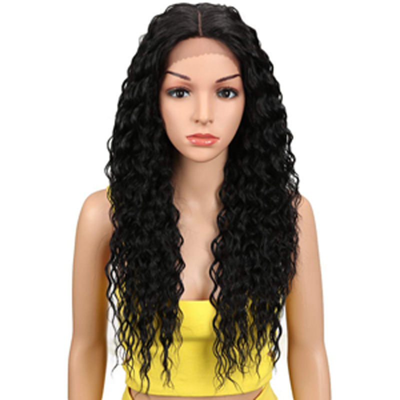 Beautiful Long Kinky Curly Synthetic Hair wig for Women Brown Wave Ombre Wigs