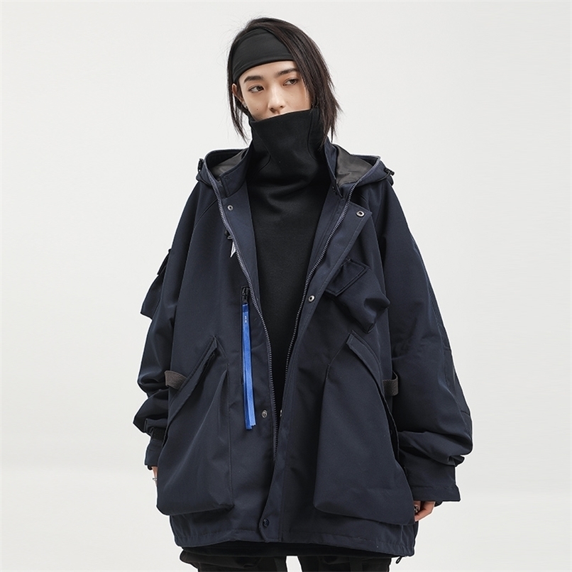 Men's Jackets function wind favors hooded ski wear restoring ancient ways men and women loose high street leisure coat 220927