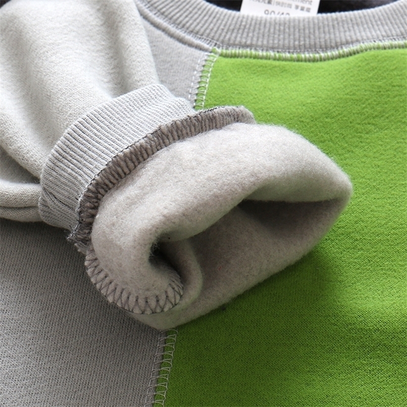 Pullover Autumn Winter 2 11 12 Years Teenage Children Long Sleeve Color Patchwork Kids Baby Child School Boys Plus Velet Sweatshirts 220924