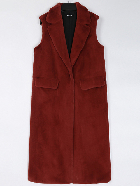 Womens Fur Faux Fur Nerazzurri Winter Warm Long Fluffy Soft Faux Fur Vest Women Lapel White Black Red Sleeveless Jacket Stylish Waistcoat 220927