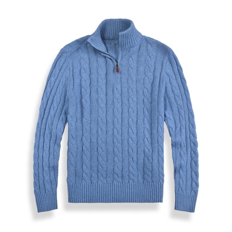 Men's Sweaters Autumn Wool Casual Small Horser Pull Half Zip Ralp Polo Chandail Cardigan Jacket Winter Long Sleeve Sweater Pullover 220927