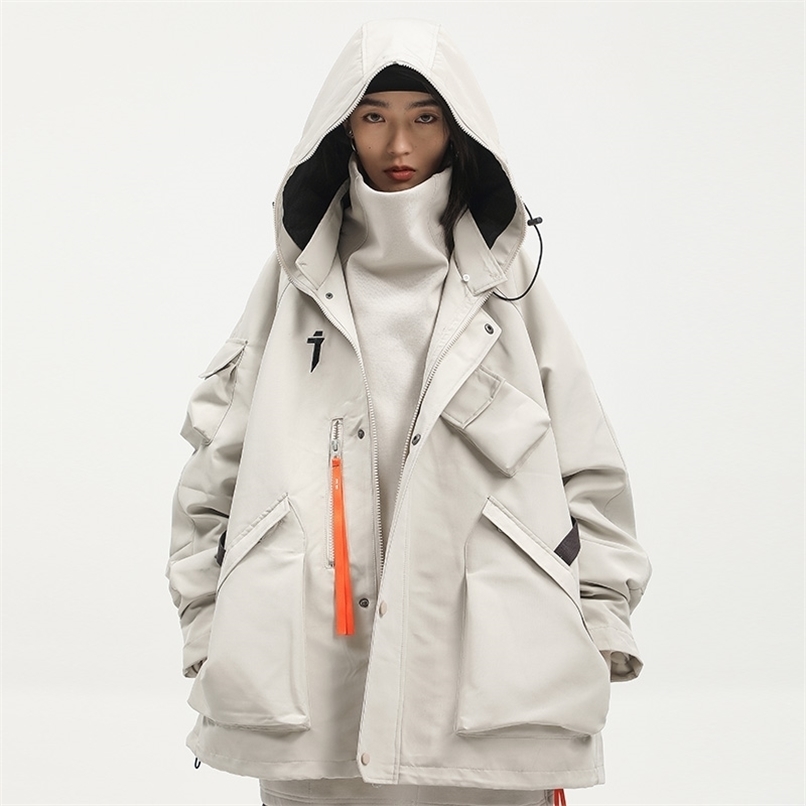 Men's Jackets function wind favors hooded ski wear restoring ancient ways men and women loose high street leisure coat 220927