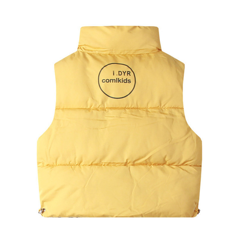 Waistcoat Autumn Winter Children Vests 2-8 Years Warm Waistcoats for Boys Girls Thick Vests Kids Sleeveless Jacket Yellow Red Color 220927