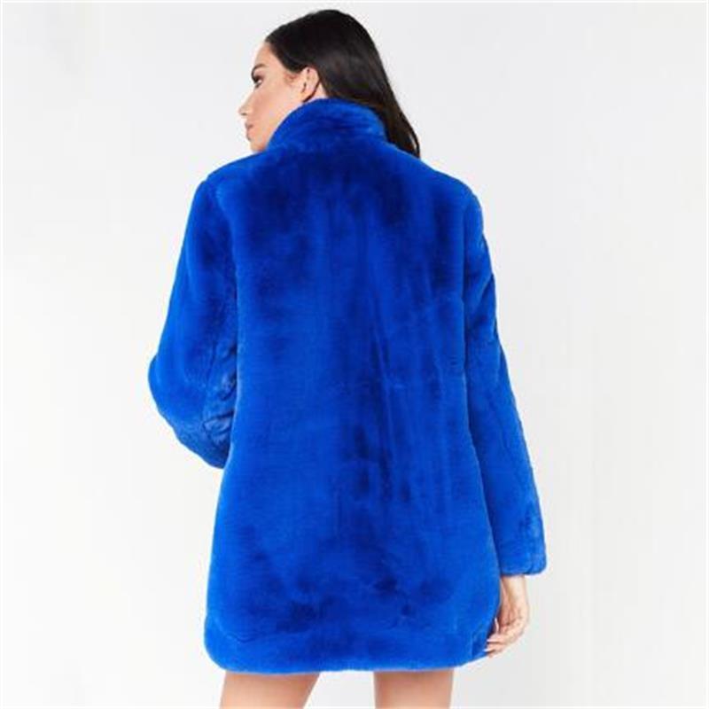 Women's Fur Faux European American fashion elegant women long loose wool soft rabbit hair faux fur coat 3XL 4XL white pink yellow black red 22092