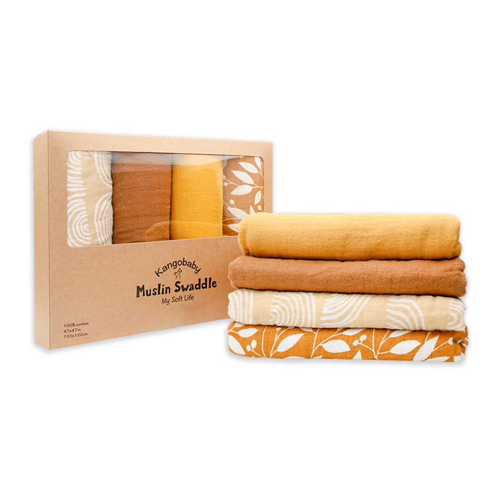 Blankets Swaddling Bamboo Cotton Muslin Swaddle Blankets born 4Pack Soft Baby Receiving Blanket Infant Kids Wrap Sleeping Quilt Bed Cover 220927