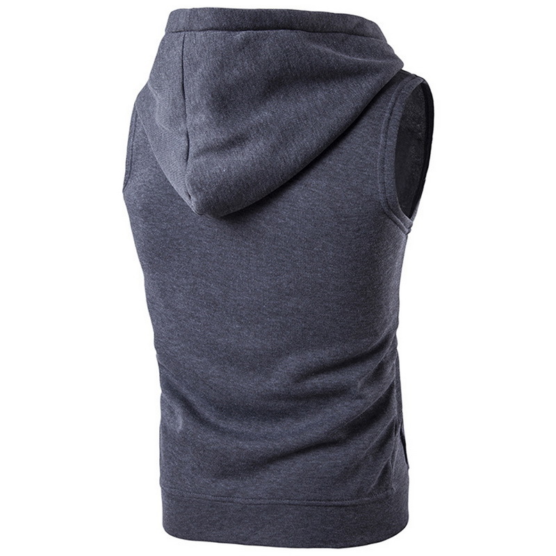 Men s Vests SHUJIN Men Fashion Solid Sleeveless Hoodies Cardigans Jacket Autumn Spring Zipper Pockets Mens Casual Waistcoat Tops 220926