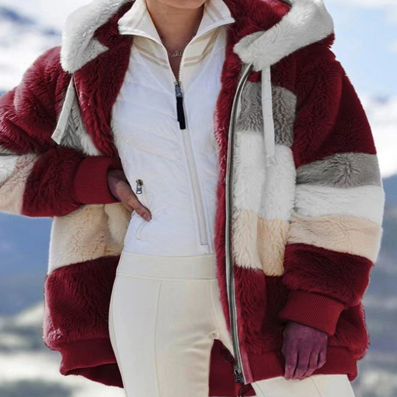 Women's Fur Faux Womens Winter Coats Warm Thick Hooded Jacket Woman Overcoat Plus Size Long Casual Fleece Cold Outwear Clothes 220927