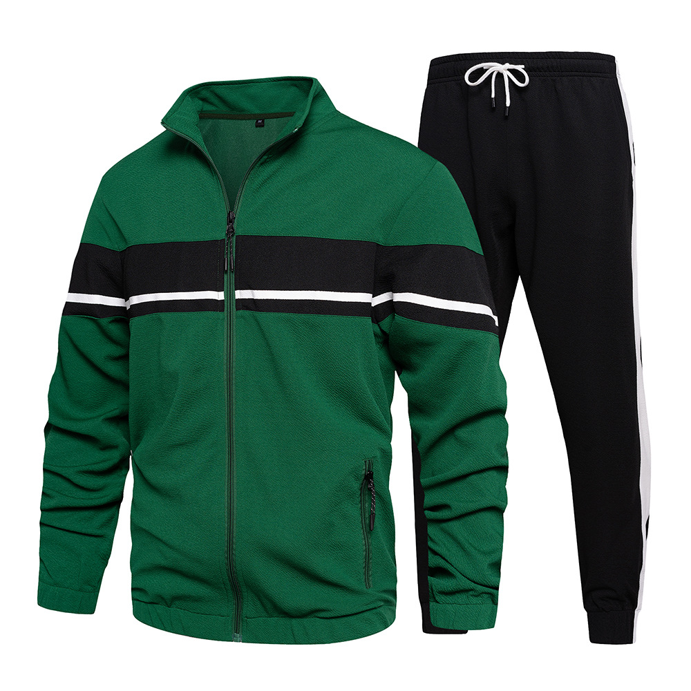 2022 New Men Casual Set Jacket Sweatpants Two Piece Outfits Sets Autumn Fleece Men's Sports Tracksuit Fashion Streetwear US Size