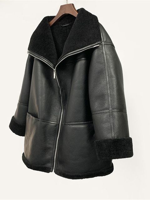 Women's Fur Faux Fur Winter Women Warm Zipper Coat Long Sleeve Faux Fur Leather Ladies Fashion Jacket Female Outwear Tops With Pockets 220927