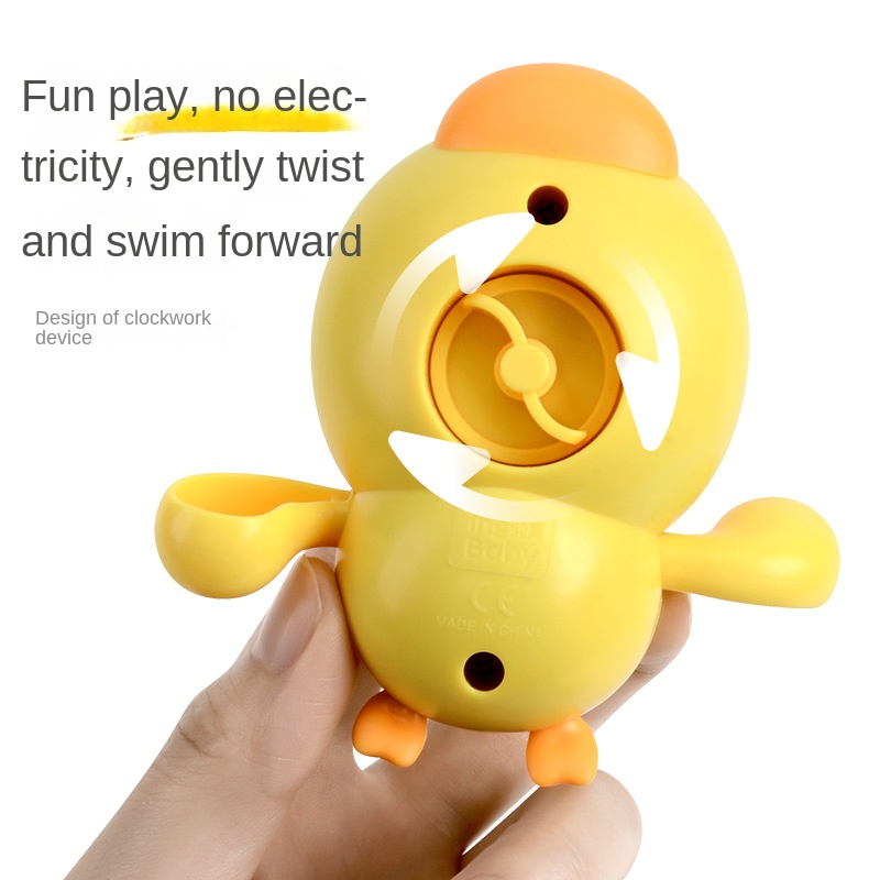 Cute Baby Clockwork Toy Little Yellow Duck Baby Bath Toys Children Boys Girls Playing In The Water Bathroom Set Combination 1107