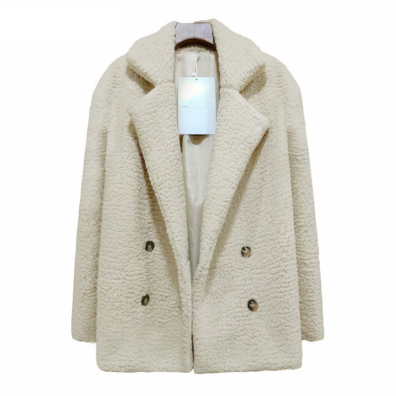 Women's Fur Faux Coats Teddy Long Sleeve Fluffy Jackets Winter Warm Female Jacket Oversized Casual 220927