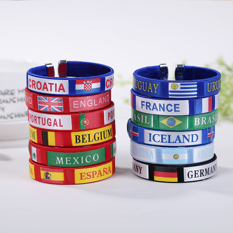 Qatar World Cup Football Flag Bracelet Cases Wristband Soccer Bracelets Fan Souvenir Supply DHL/UPS Fast Ship, 21 countries flags 
Qatar World Cup Football Flag Bracelet Cases Wristband Soccer Bracelets Fan Souvenir Supply DHL/UPS Fast Ship, 21 countries flags