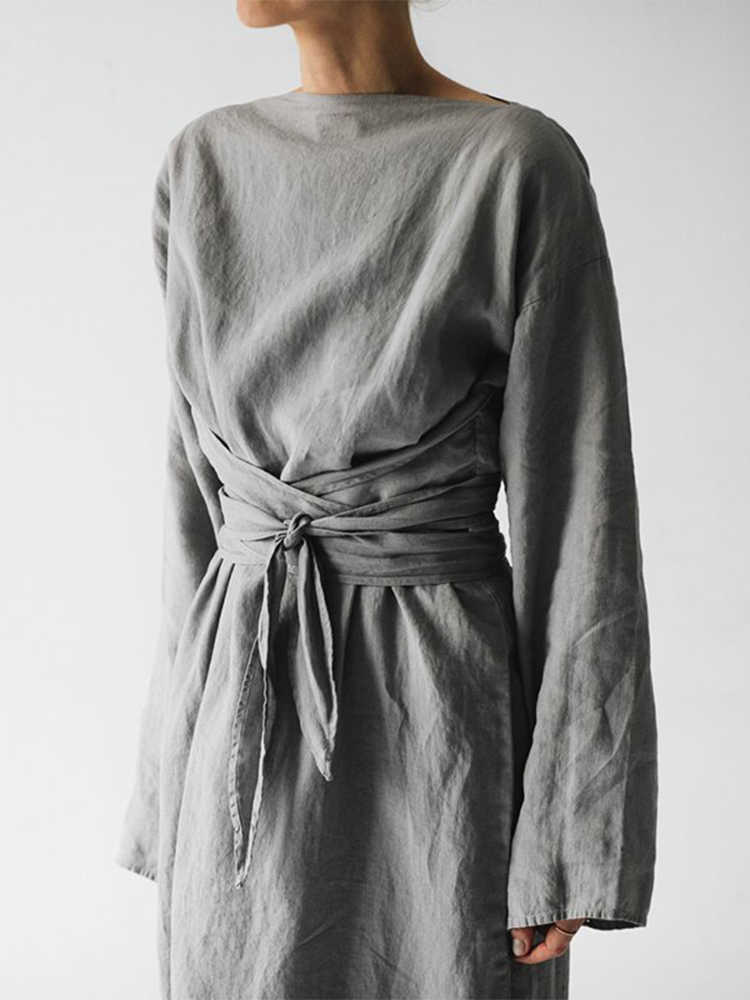 Casual Dresses Fashion Cotton Linen Loose Women Dress 2022 Elegant O-Neck Lace-Up Pullover Dress Casual Long Sleeved Bandage Solid Color Dress T220905, 01 brown
Casual Dresses Fashion Cotton Linen Loose Women Dress 2022 Elegant O-Neck Lace-Up Pullover Dress Casual Long Sleeved Bandage Solid Color Dress T220905, 01 brown